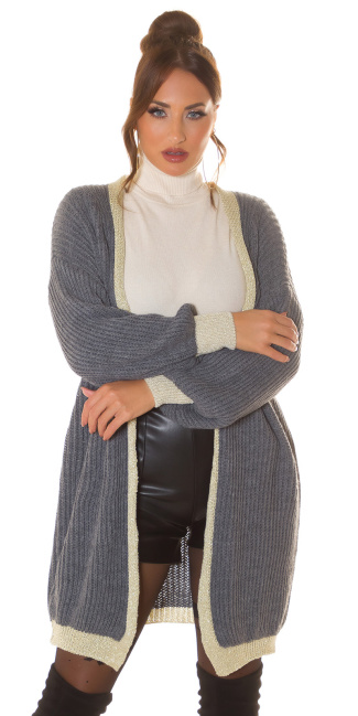 Trendy oversized cardigan grijs